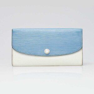 Louis Vuitton Blue/White Epi Leather Emilie NM Wallet